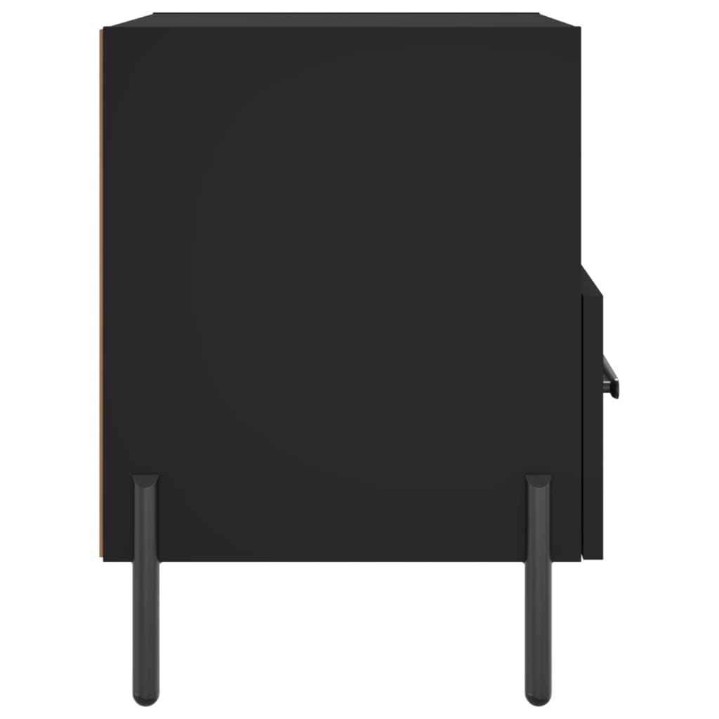 Sängbord 2 st svart 40x35x47,5 cm konstruerat trä