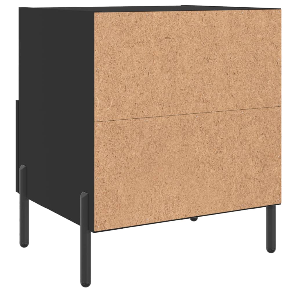 Sängbord 2 st svart 40x35x47,5 cm konstruerat trä
