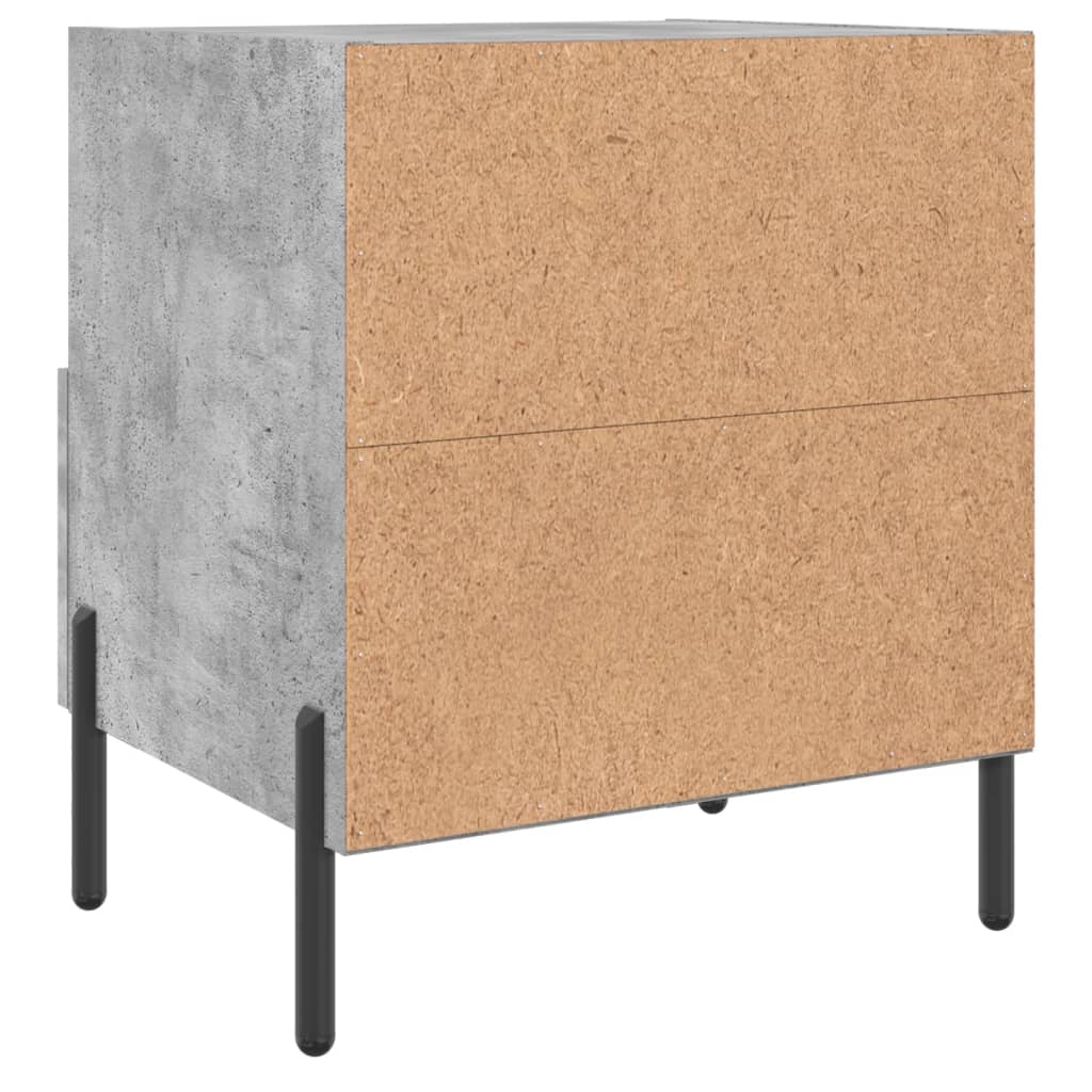 Sängbord 2 st betonggrå 40x35x47,5 cm konstruerat trä