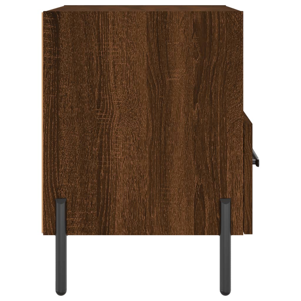 Sängbord 2 st brun ek 40x35x47,5 cm konstruerat trä