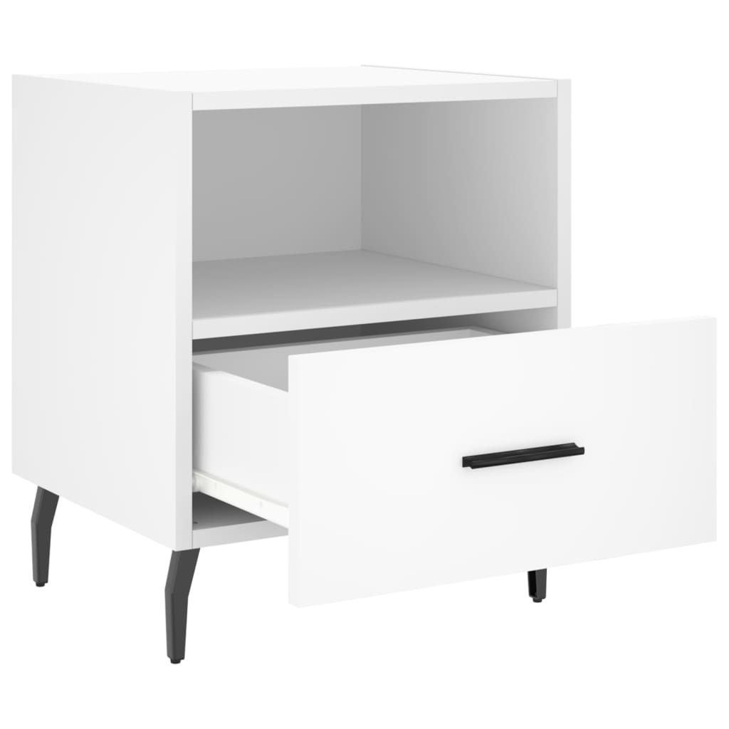 Sängbord 2 st vit 40x35x47,5 cm konstruerat trä