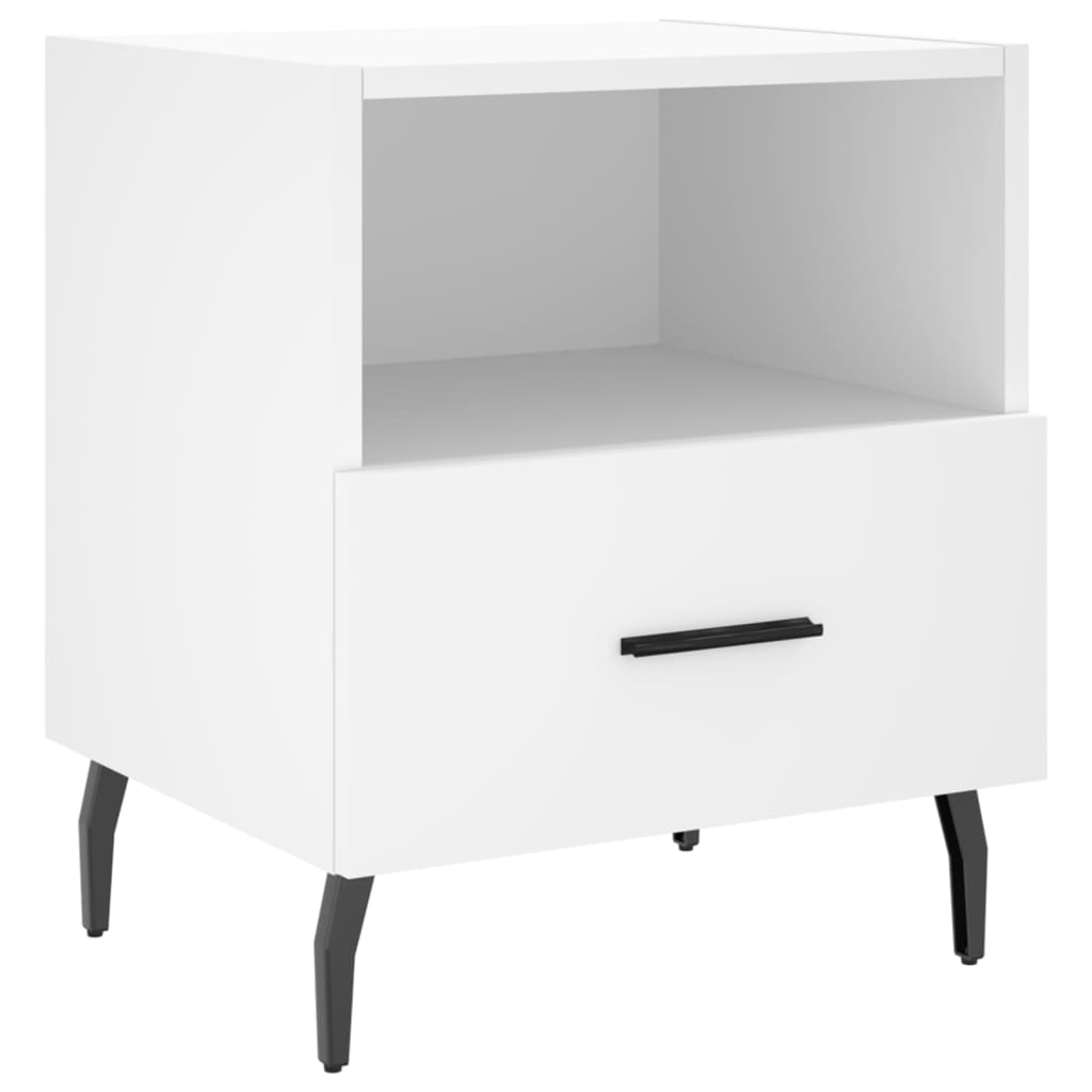 Sängbord 2 st vit 40x35x47,5 cm konstruerat trä