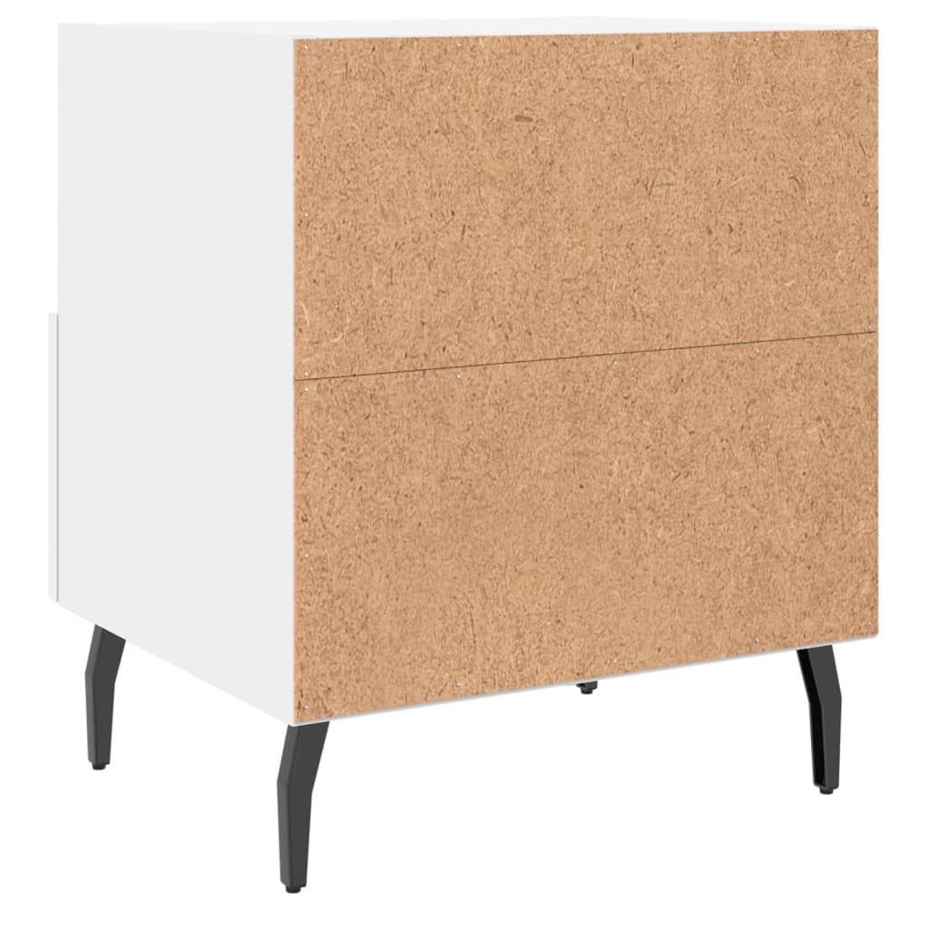 Sängbord 2 st vit 40x35x47,5 cm konstruerat trä
