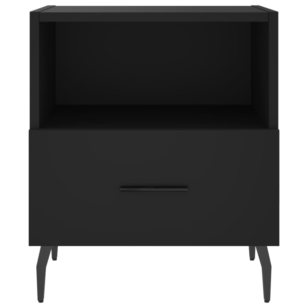 Sängbord 2 st svart 40x35x47,5 cm konstruerat trä