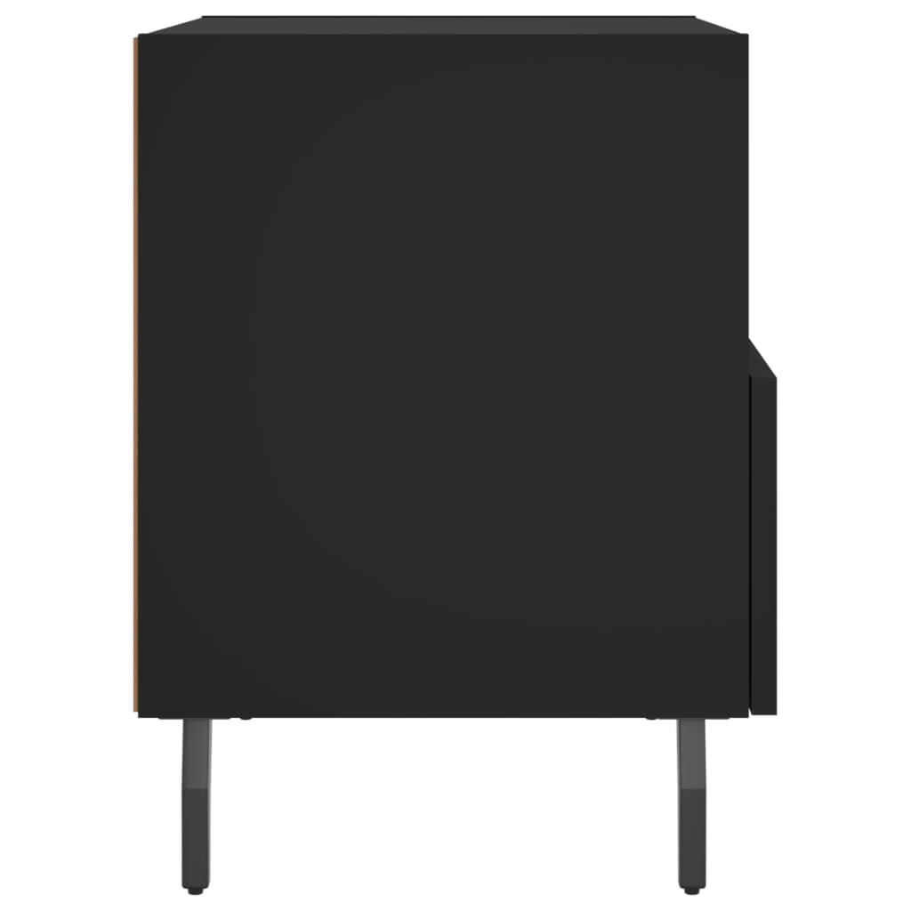 Sängbord 2 st svart 40x35x47,5 cm konstruerat trä
