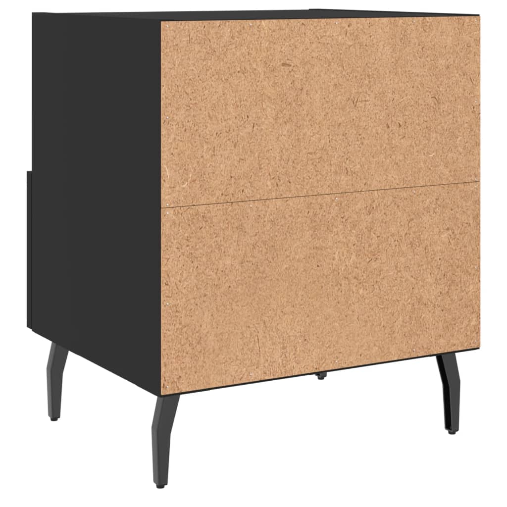 Sängbord 2 st svart 40x35x47,5 cm konstruerat trä