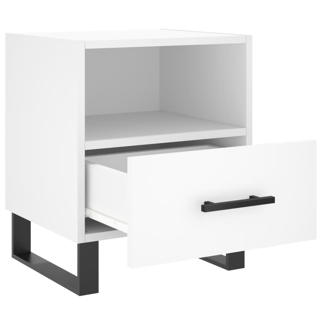Sängbord 2 st vit 40x35x47,5 cm konstruerat trä