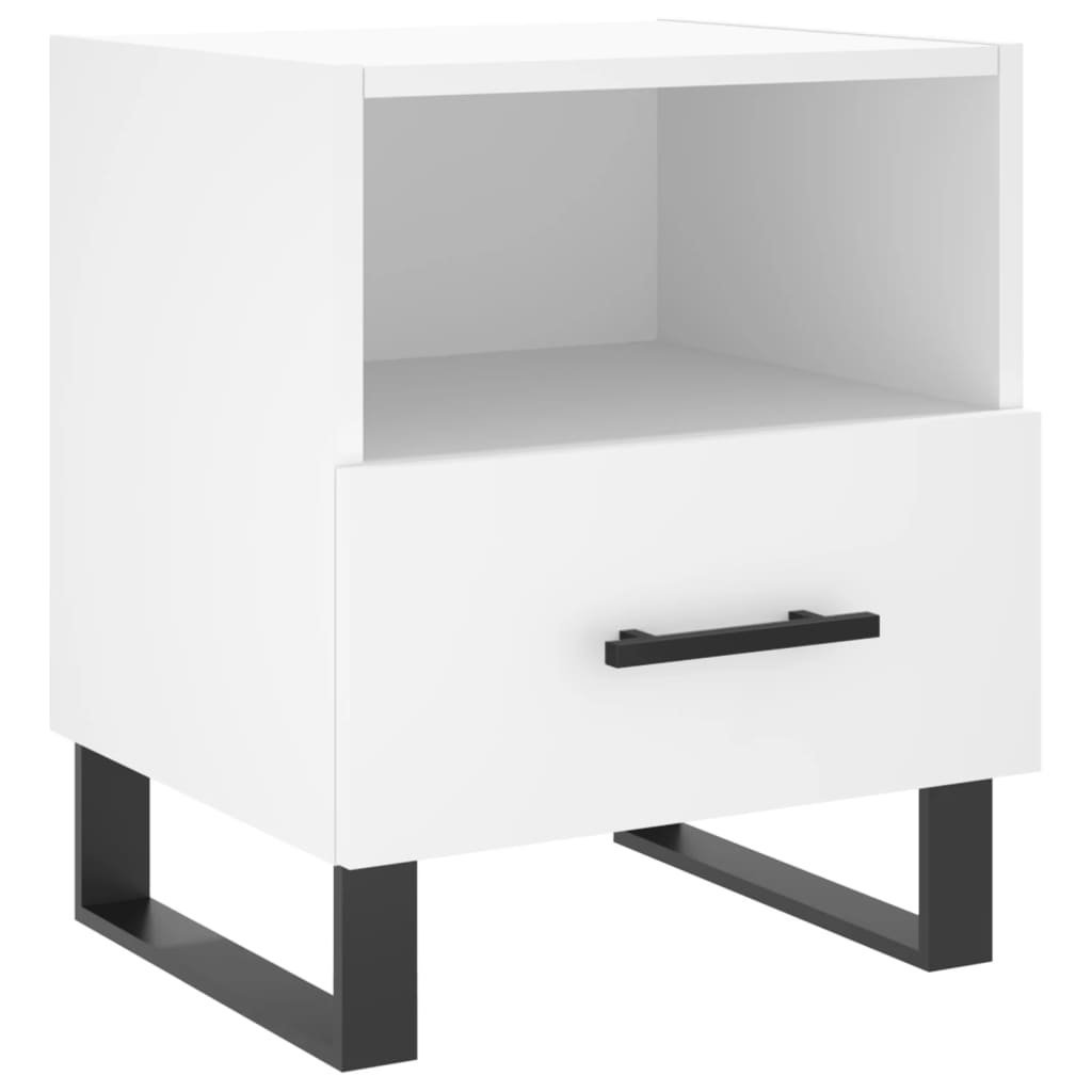 Sängbord 2 st vit 40x35x47,5 cm konstruerat trä