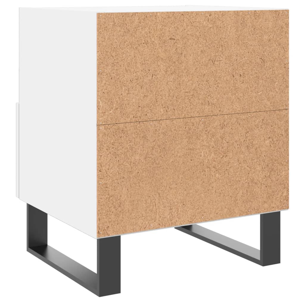 Sängbord 2 st vit 40x35x47,5 cm konstruerat trä