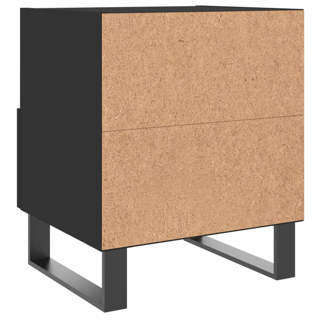Sängbord 2 st svart 40x35x47,5 cm konstruerat trä