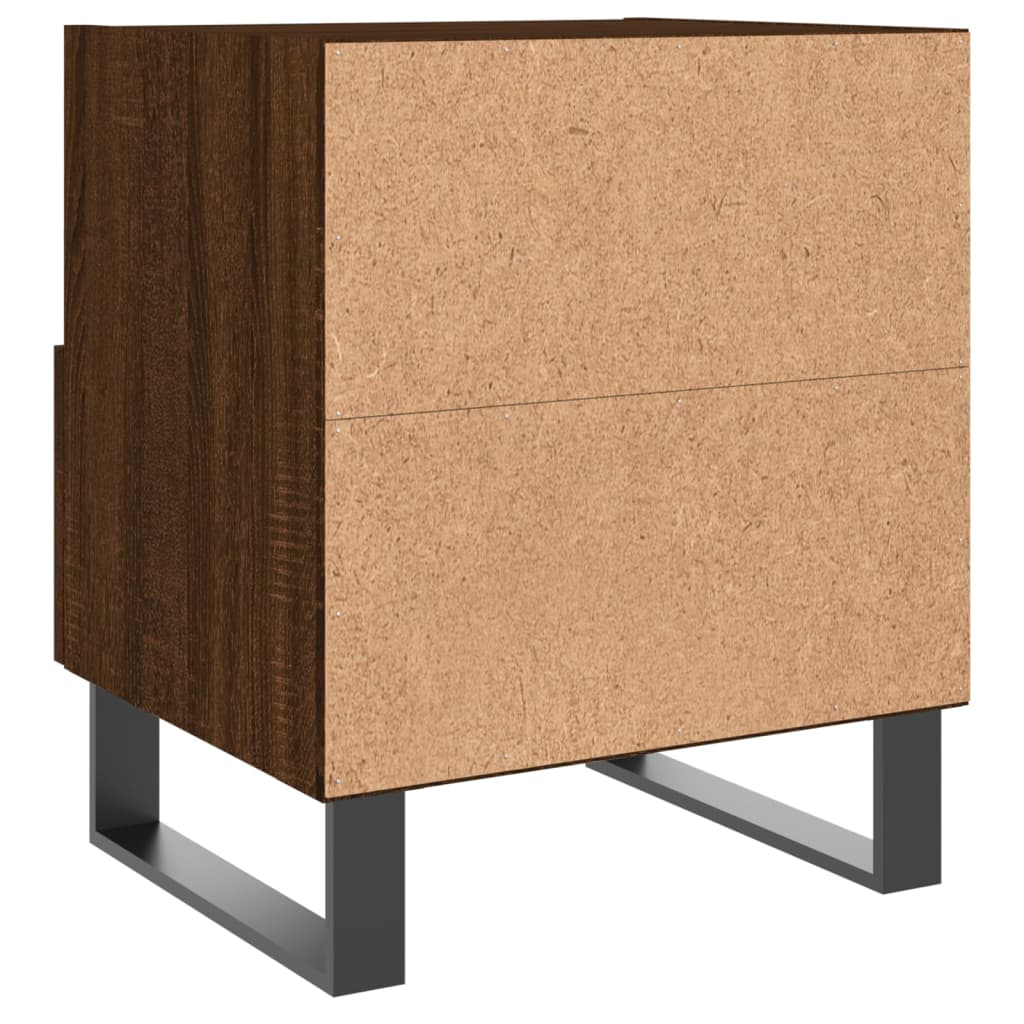 Sängbord 2 st brun ek 40x35x47,5 cm konstruerat trä