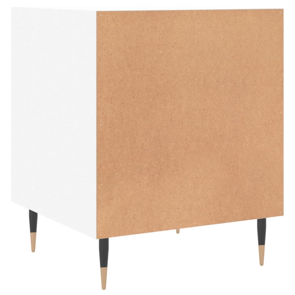 Sängbord 2 st vit 40x40x50 cm konstruerat trä