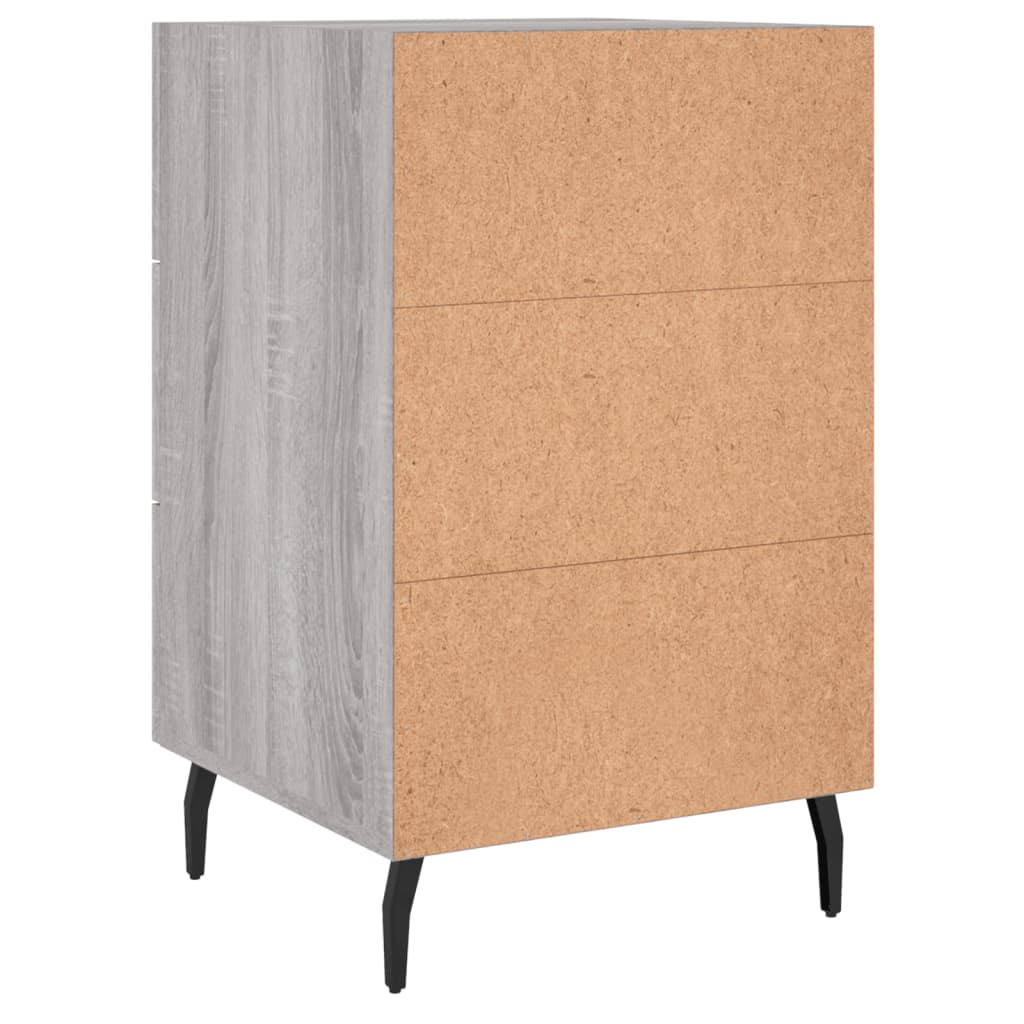 Sängbord Nattduksbord Sonoma Grå Ek 40x40x66 cm