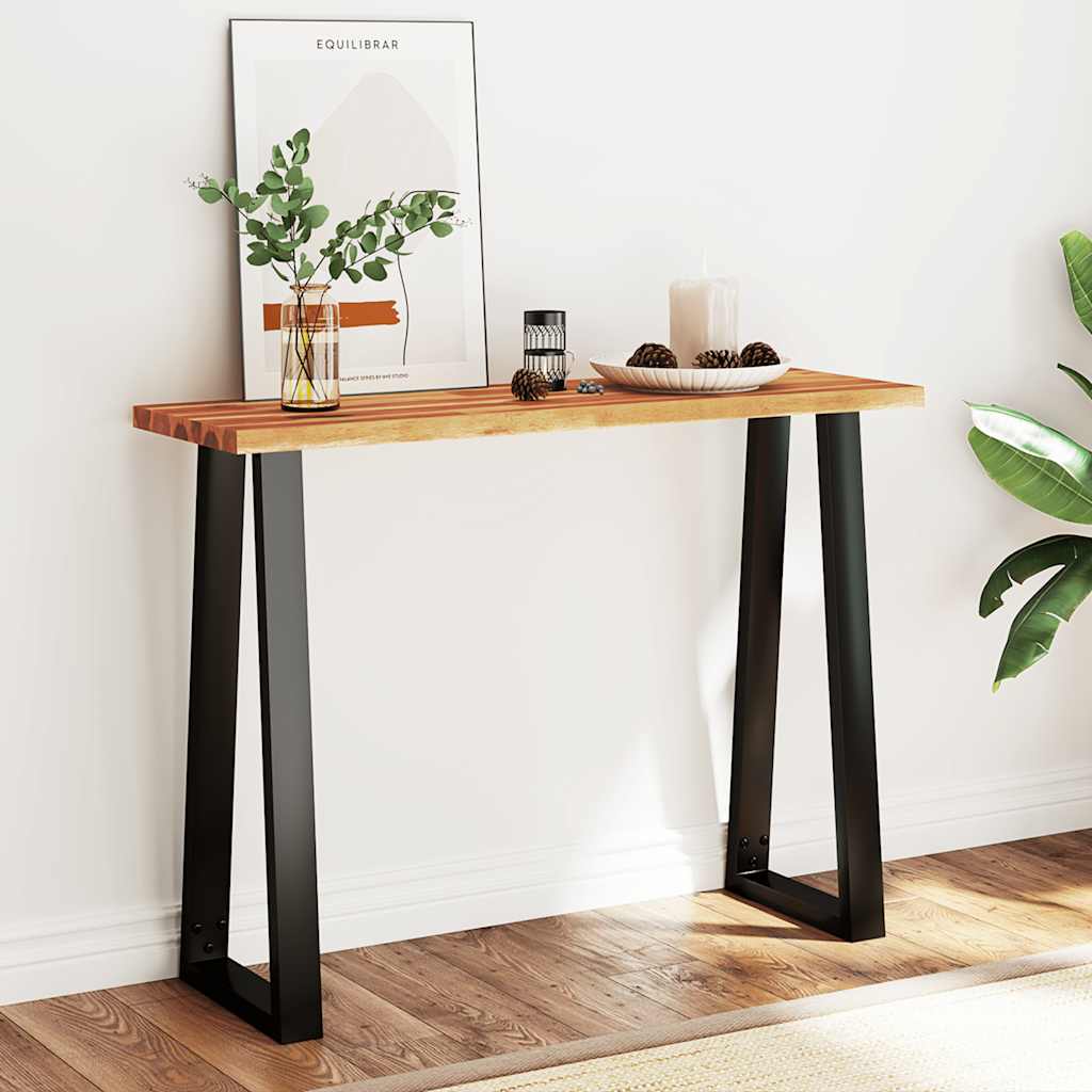 Avlastningsbord Konsolbord Trä med levande kant 110x35x80 cm massivt akaciaträ