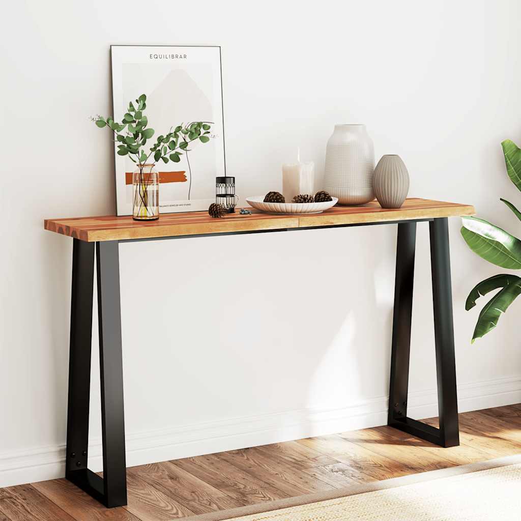 Avlastningsbord Konsollbord Trä med levande kant 140x40x80 cm massivt akaciaträ