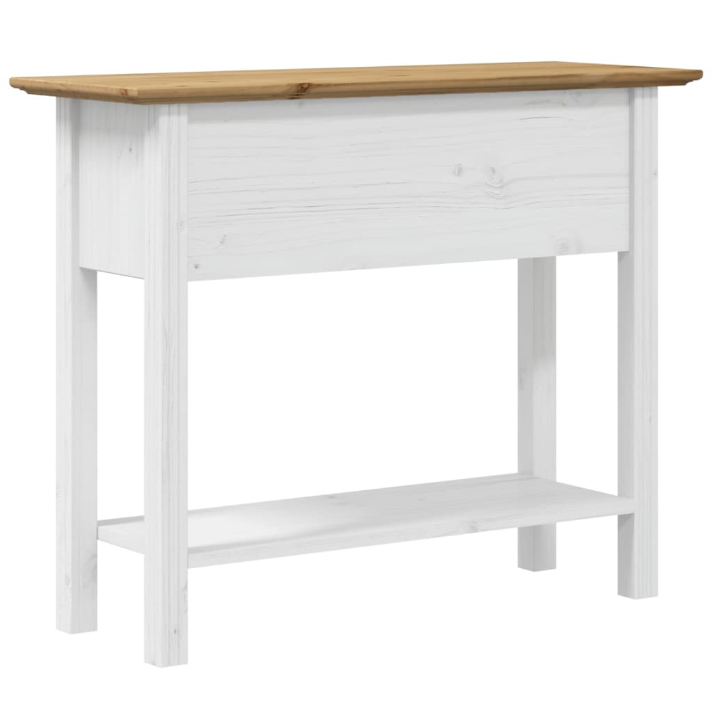 Avlastningsbord Konsollbord Vit Brun 91x35x74 cm massiv furu
