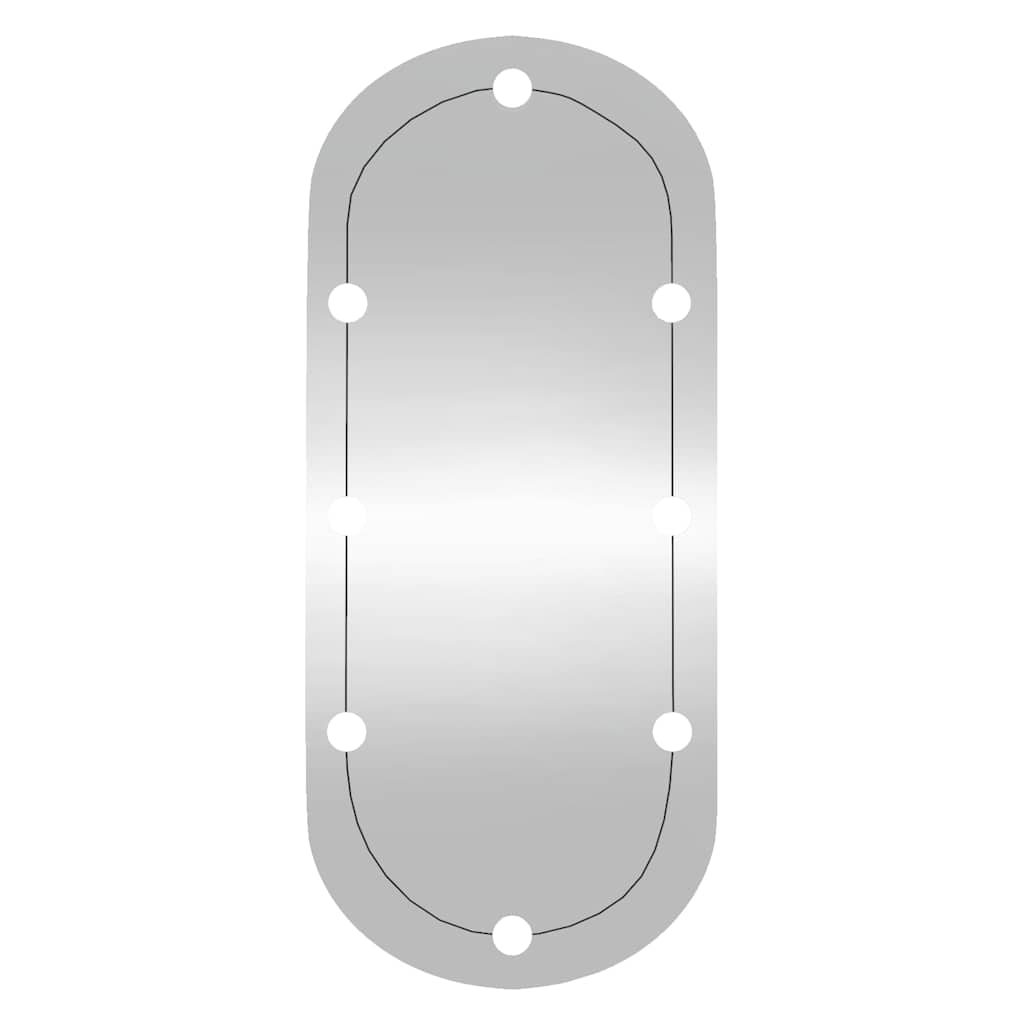 Väggspegel med LED-belysning 45x100 cm glas oval