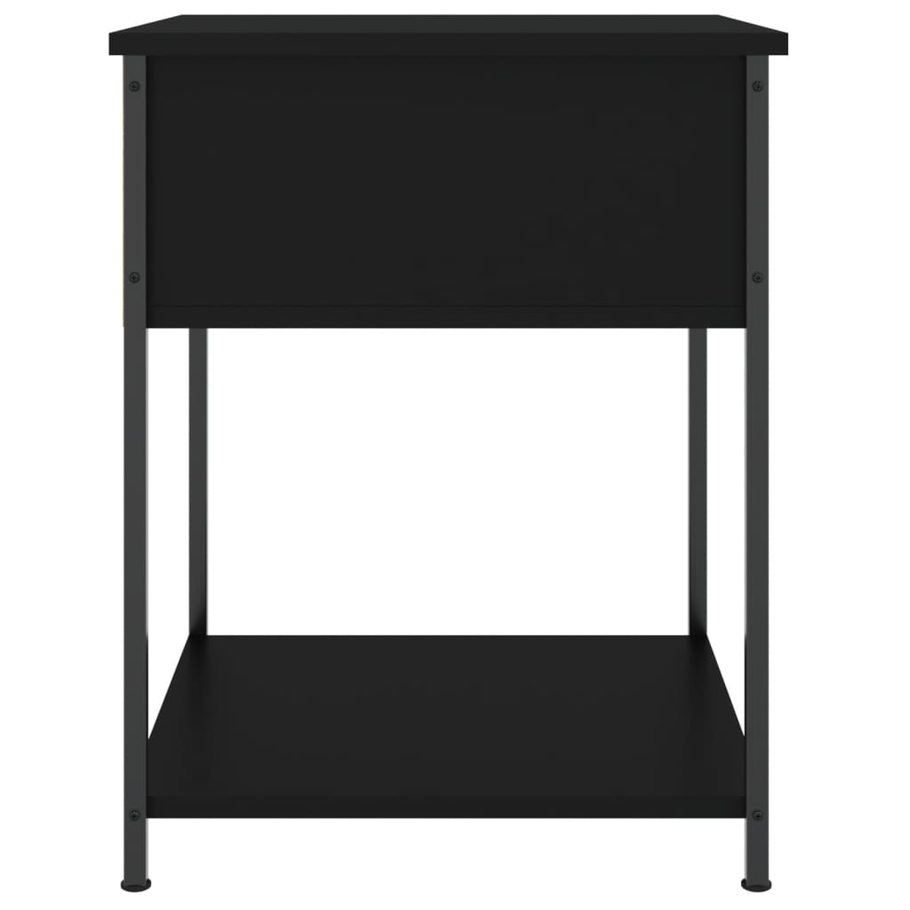 Sängbord 2 st svart 44x45x58 cm konstruerat trä