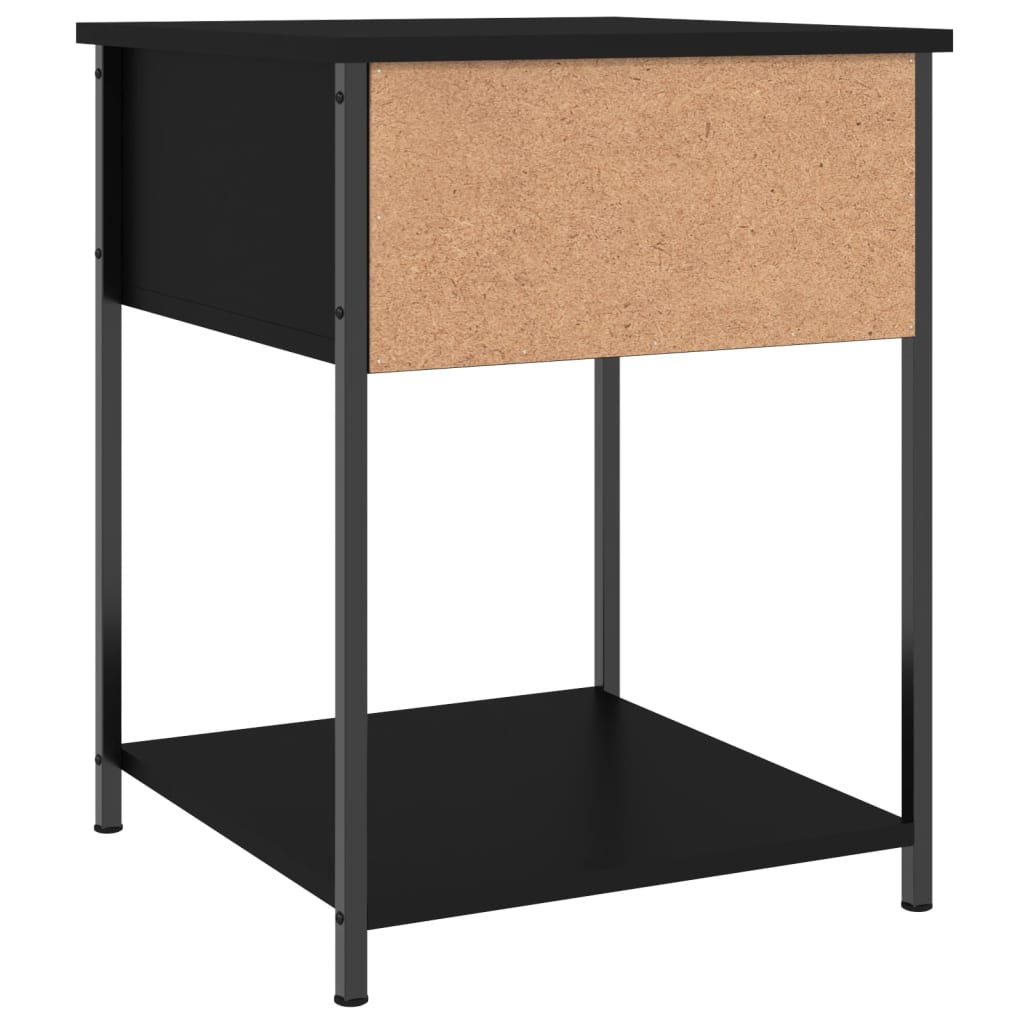 Sängbord 2 st svart 44x45x58 cm konstruerat trä
