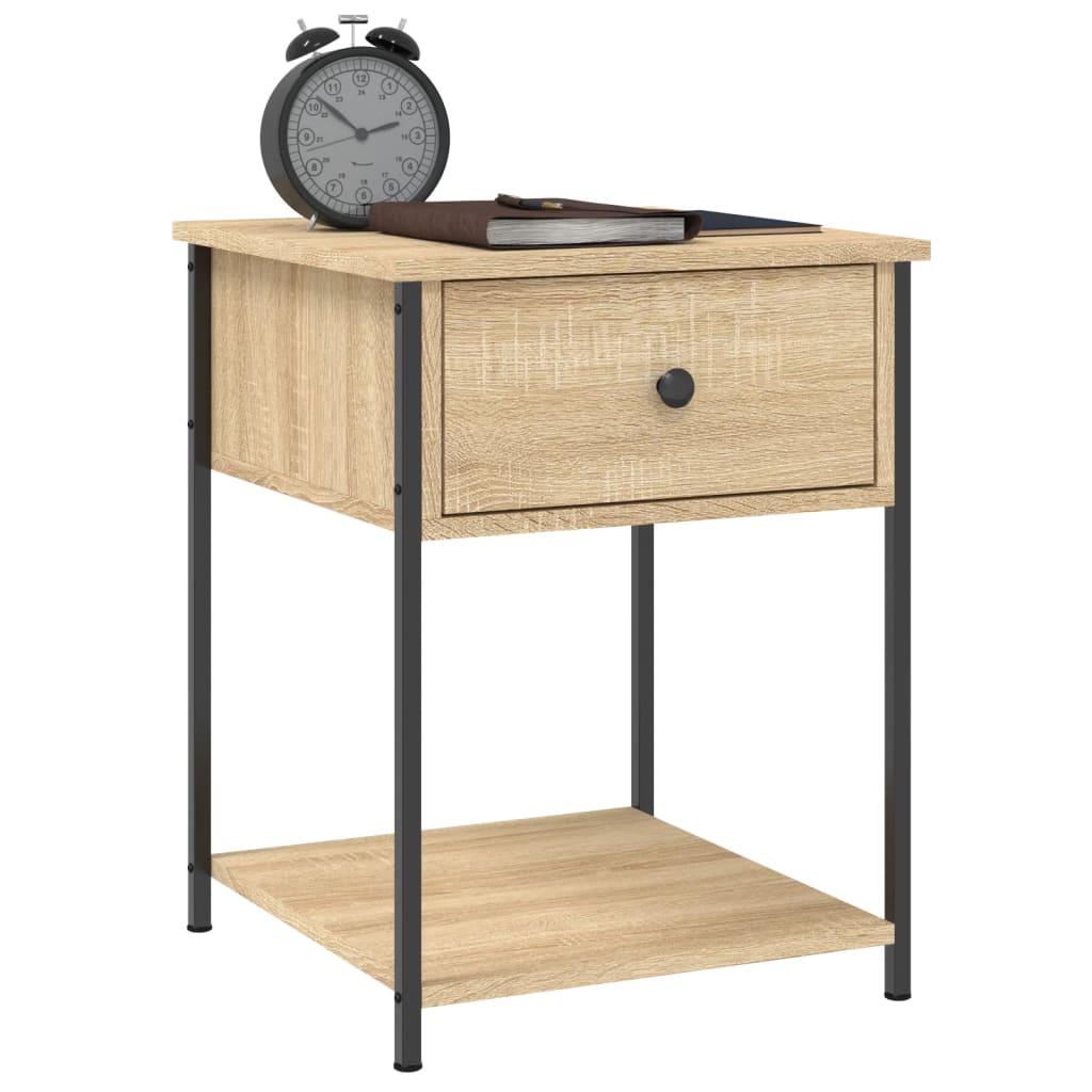 Sängbord 2 st sonoma-ek 44x45x58 cm konstruerat trä
