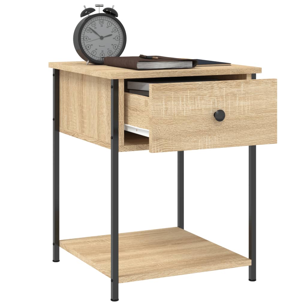 Sängbord 2 st sonoma-ek 44x45x58 cm konstruerat trä