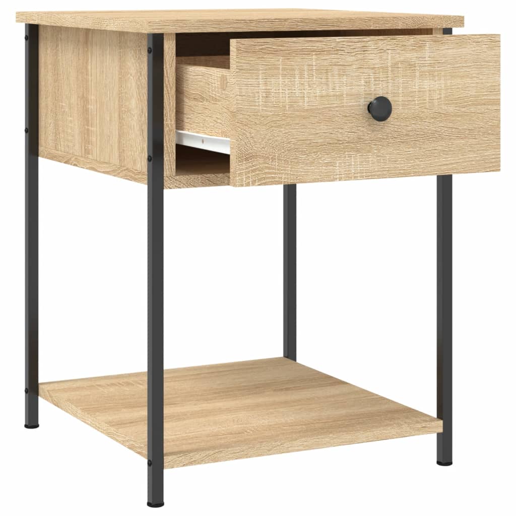 Sängbord 2 st sonoma-ek 44x45x58 cm konstruerat trä