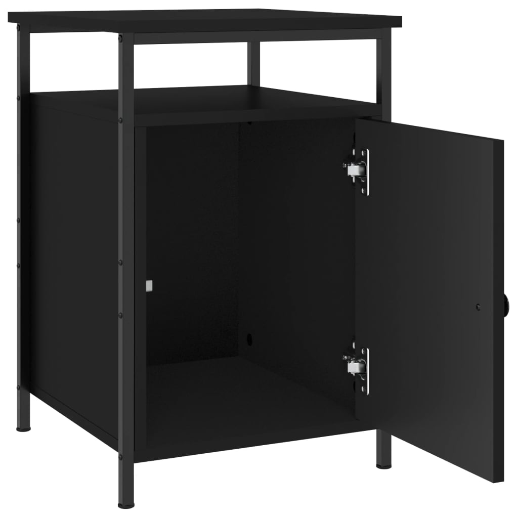 Sängbord 2 st svart 40x42x60 cm konstruerat trä