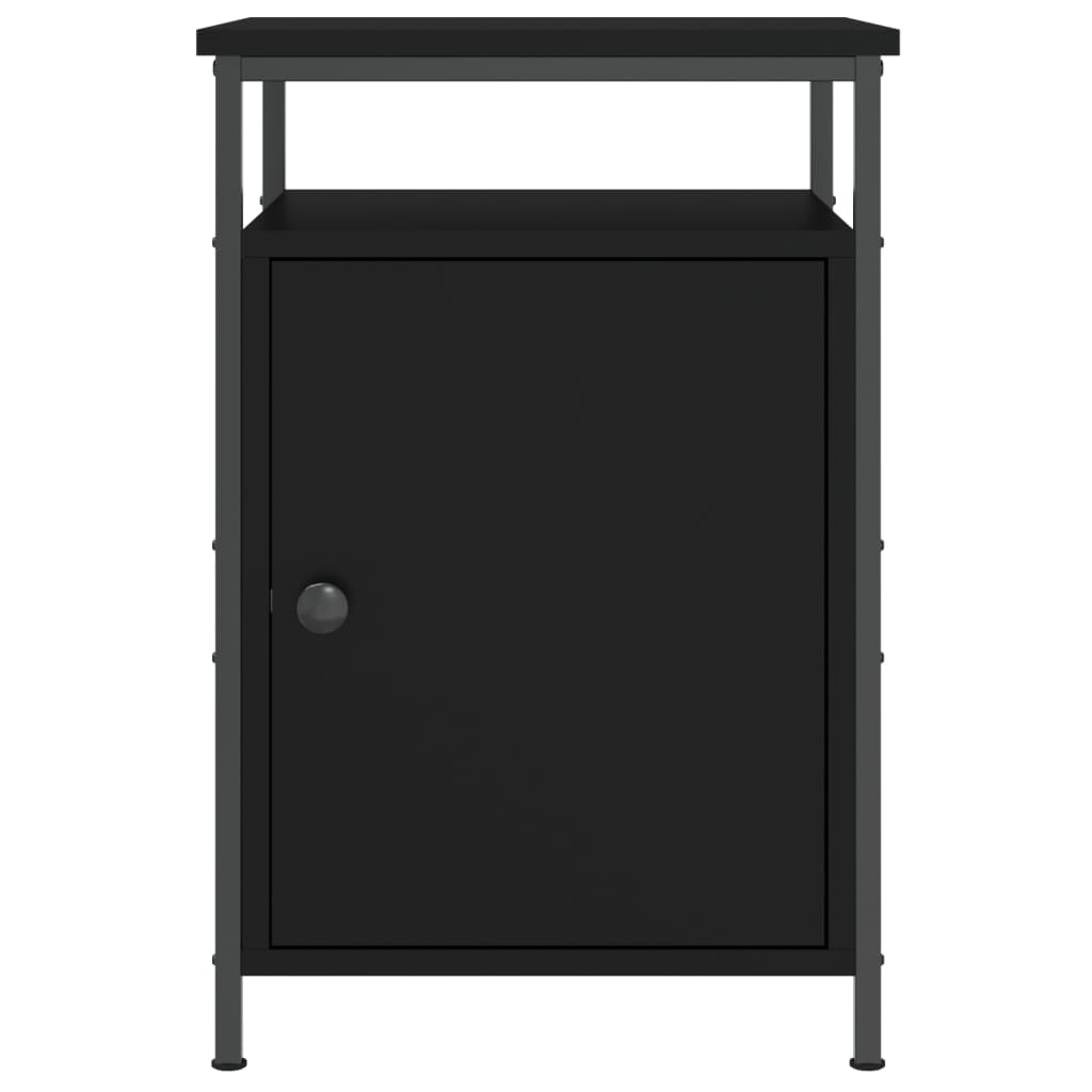 Sängbord 2 st svart 40x42x60 cm konstruerat trä
