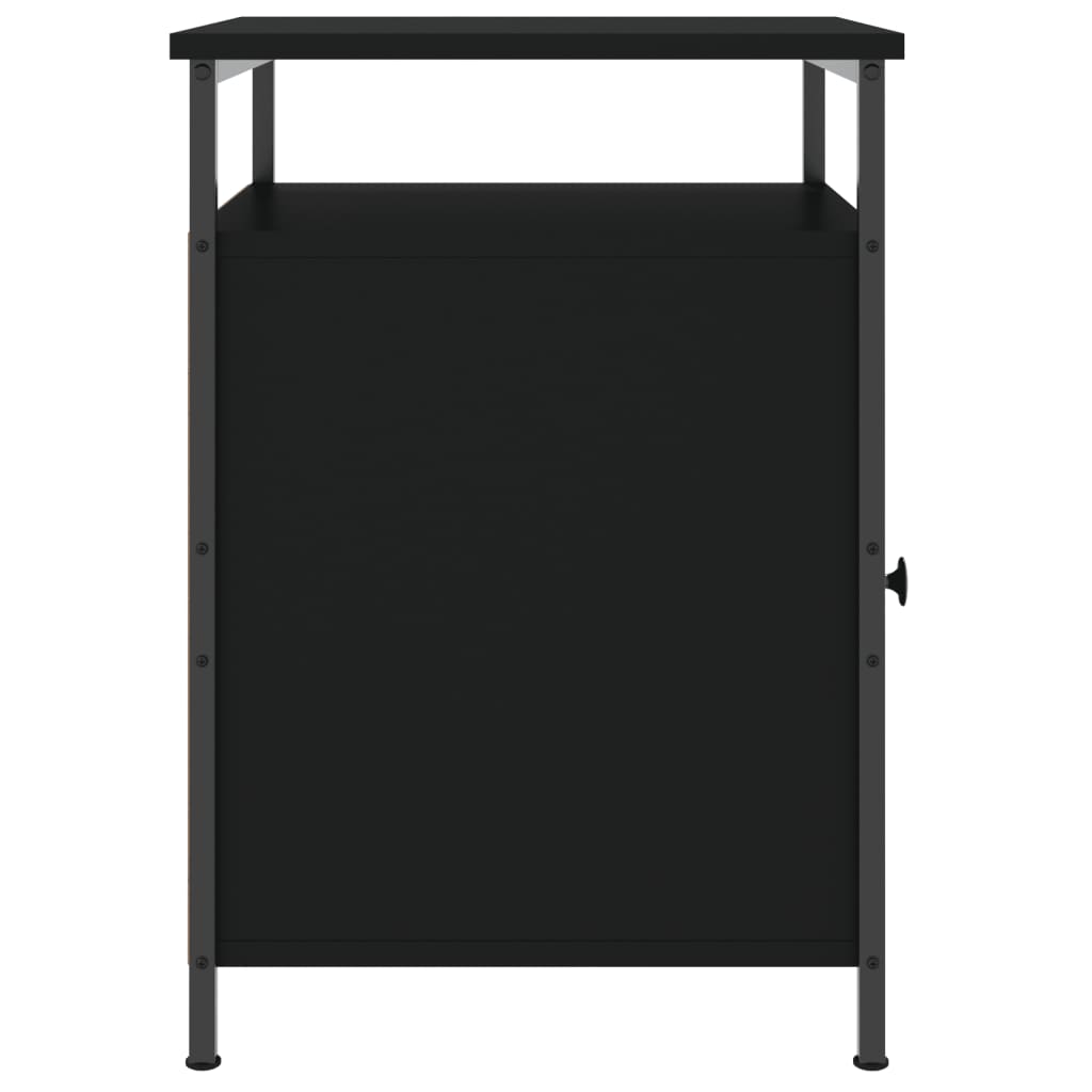 Sängbord 2 st svart 40x42x60 cm konstruerat trä