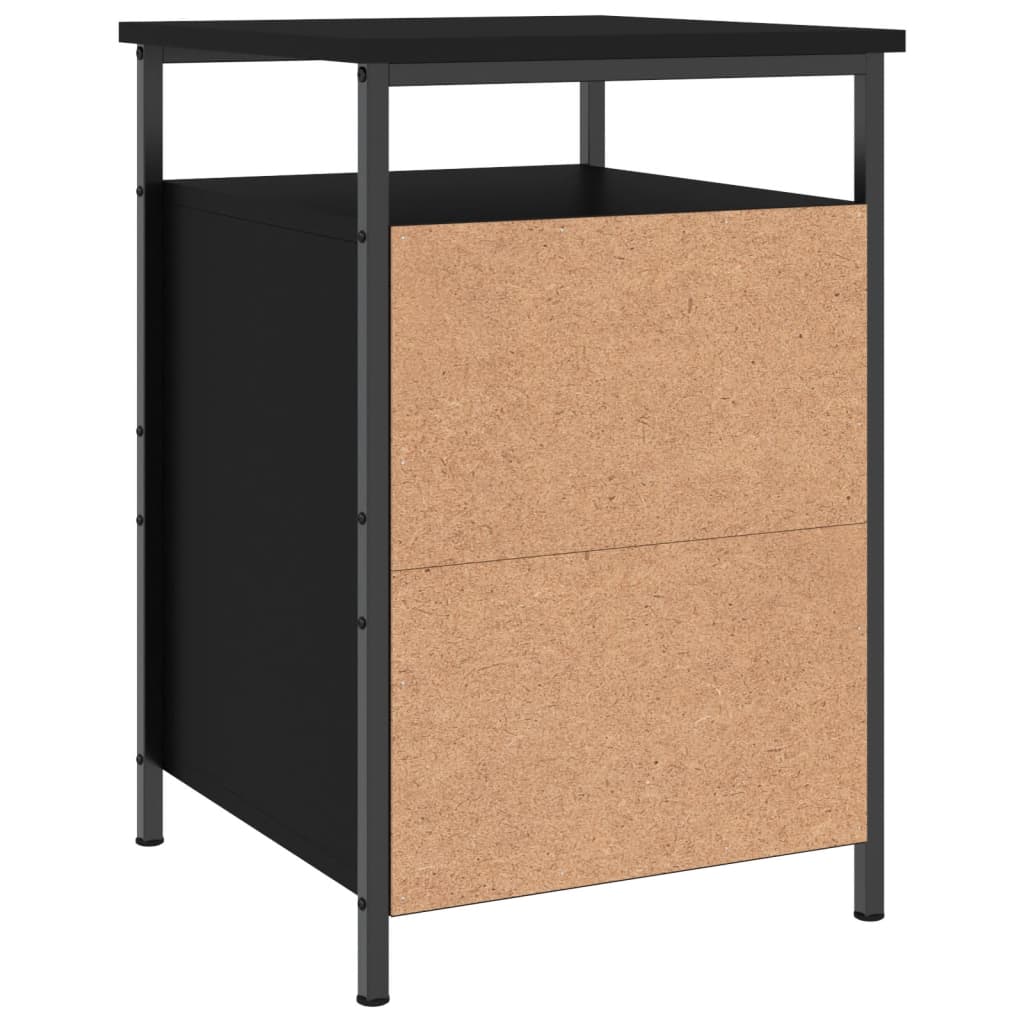 Sängbord 2 st svart 40x42x60 cm konstruerat trä