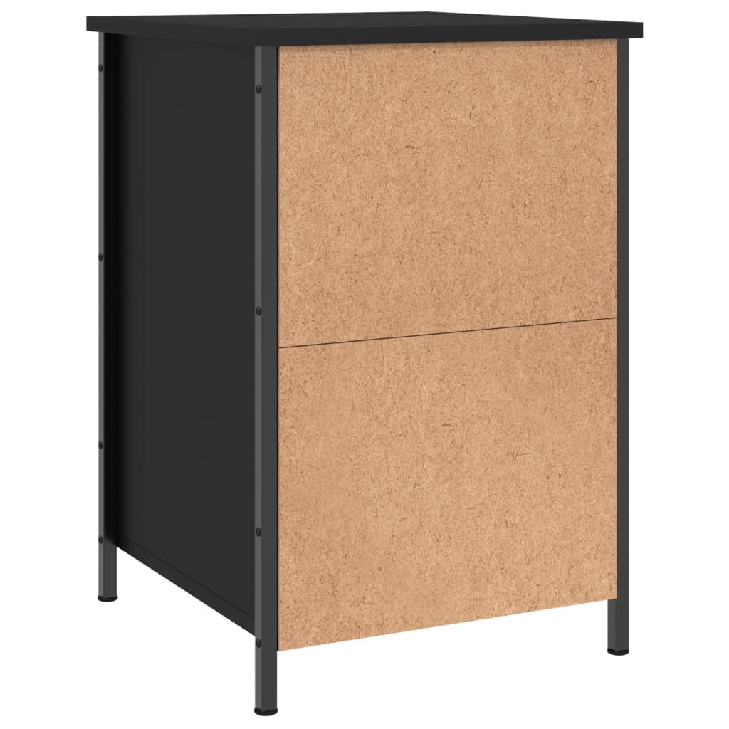 Sängbord 2 st svart 40x42x60 cm konstruerat trä