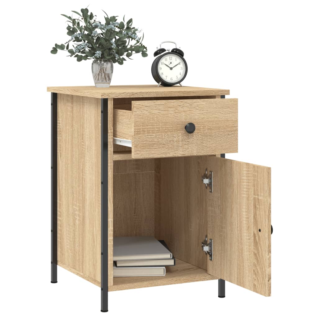 Sängbord 2 st sonoma-ek 40x42x60 cm konstruerat trä