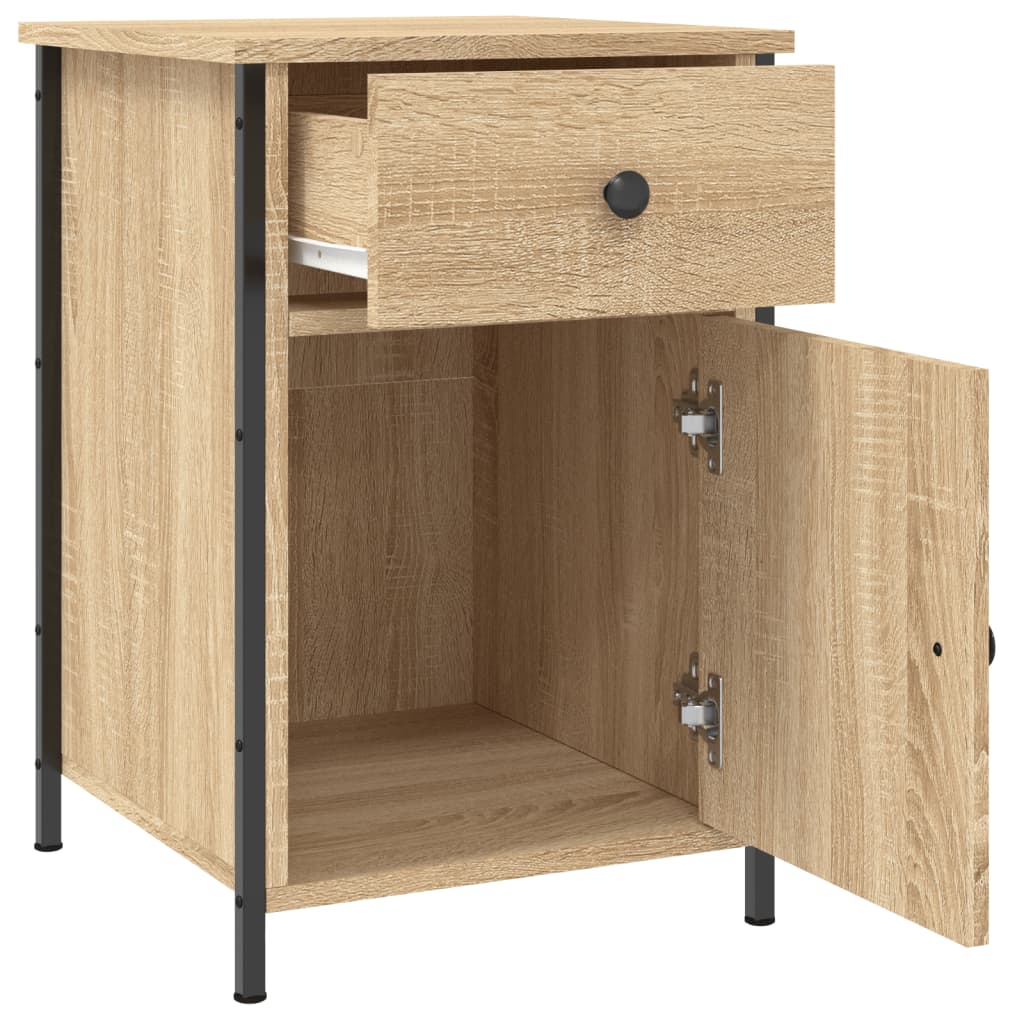 Sängbord 2 st sonoma-ek 40x42x60 cm konstruerat trä