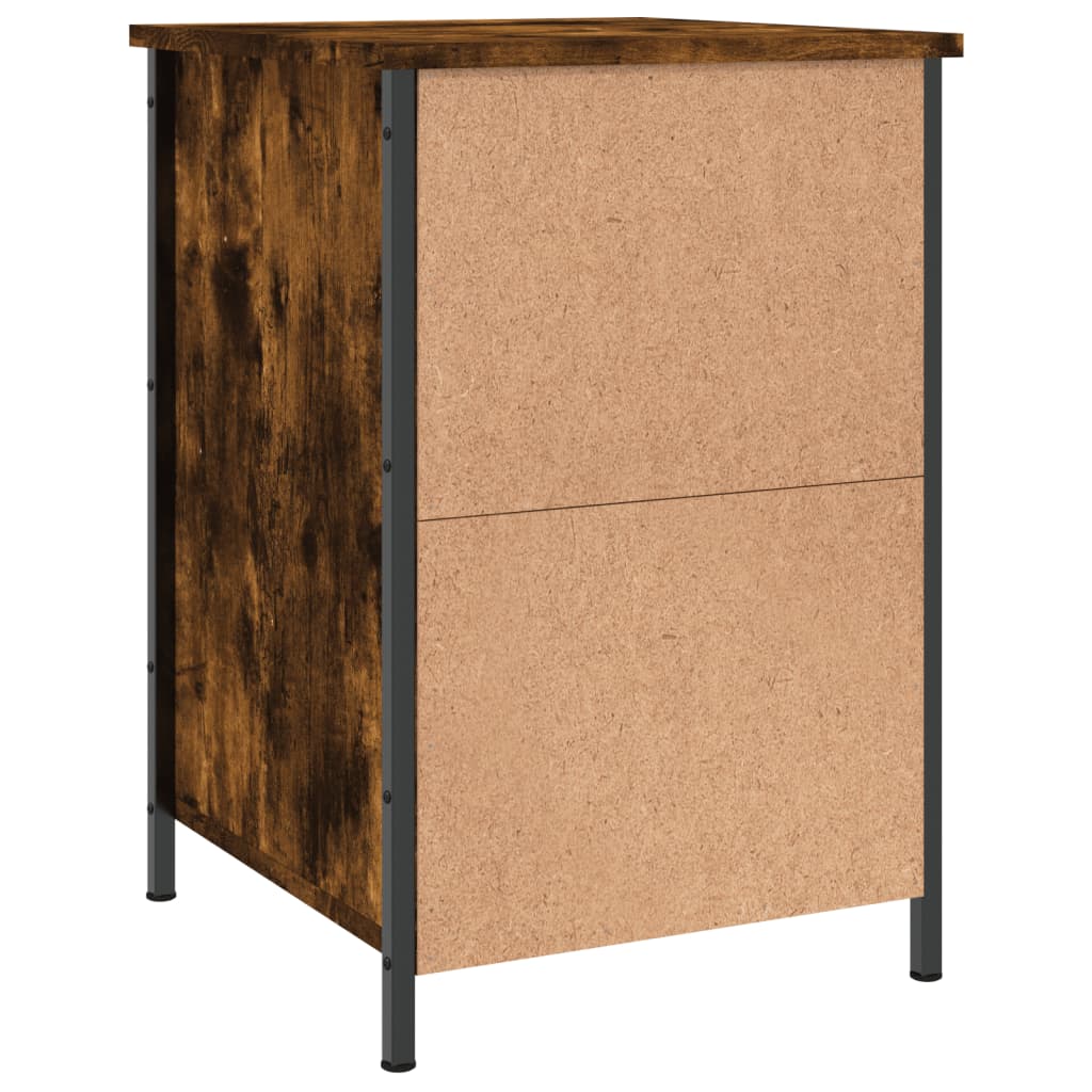 Sängbord 2 st rökfärgad ek 40x42x60 cm konstruerat trä