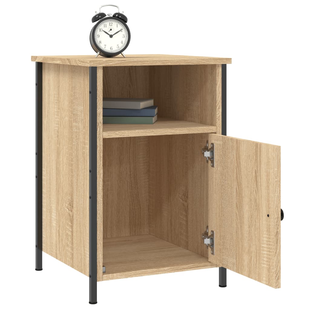Sängbord 2 st sonoma-ek 40x42x60 cm konstruerat trä