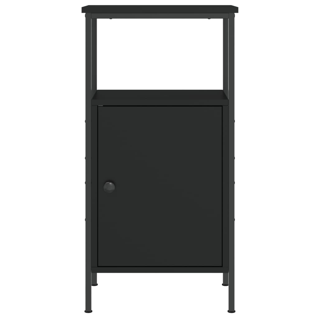 Sängbord 2 st svart 41x31x80 cm konstruerat trä