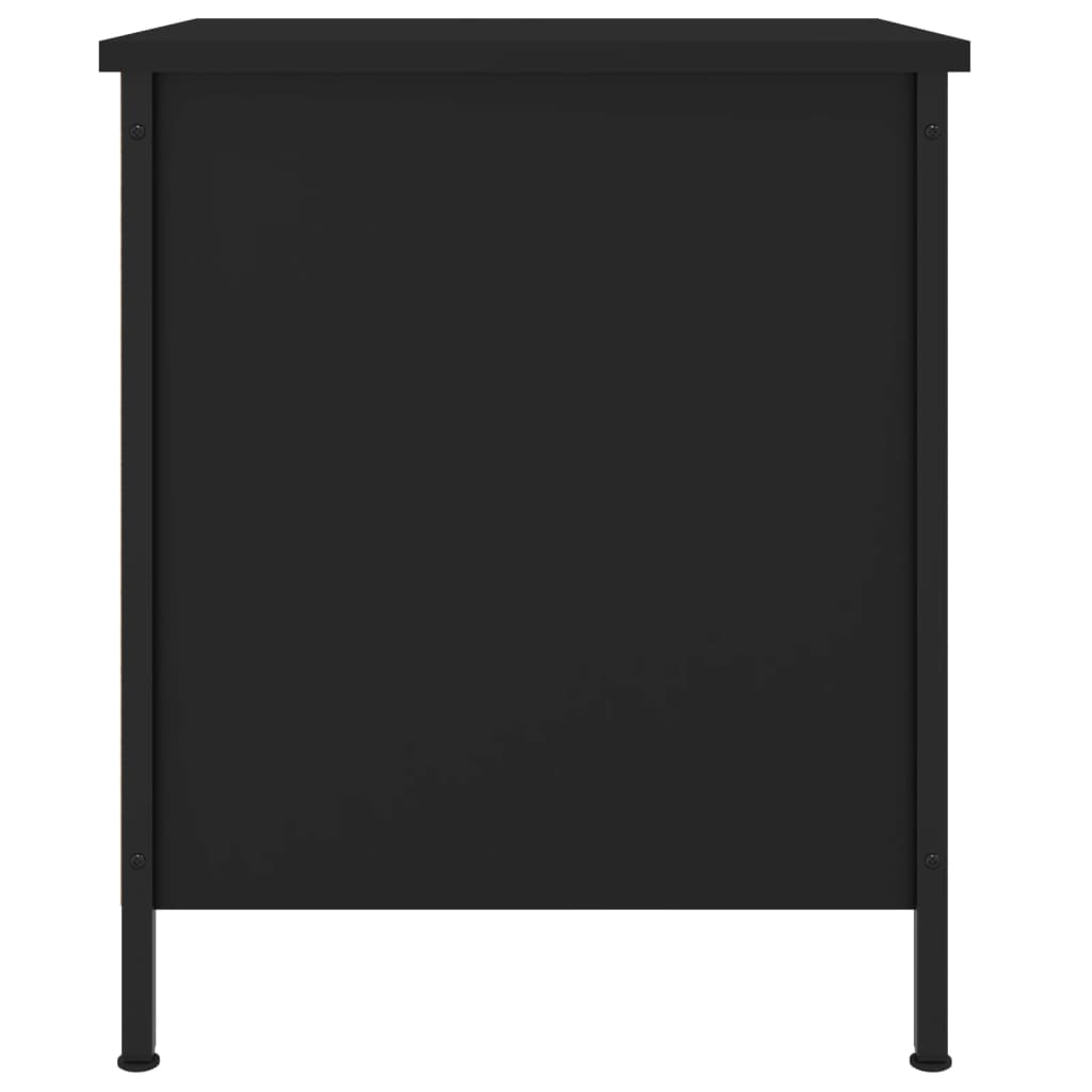 Sängbord 2 st svart 40x42x50 cm konstruerat trä