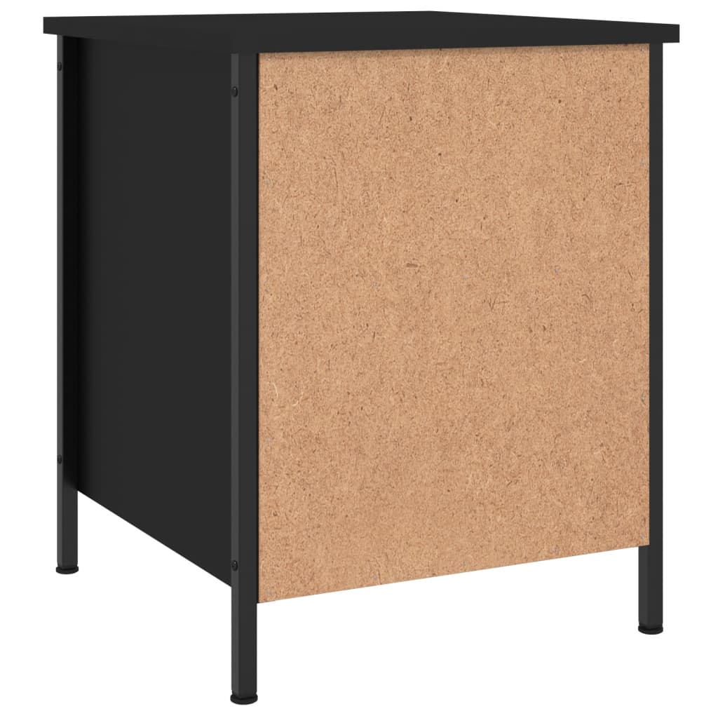 Sängbord 2 st svart 40x42x50 cm konstruerat trä