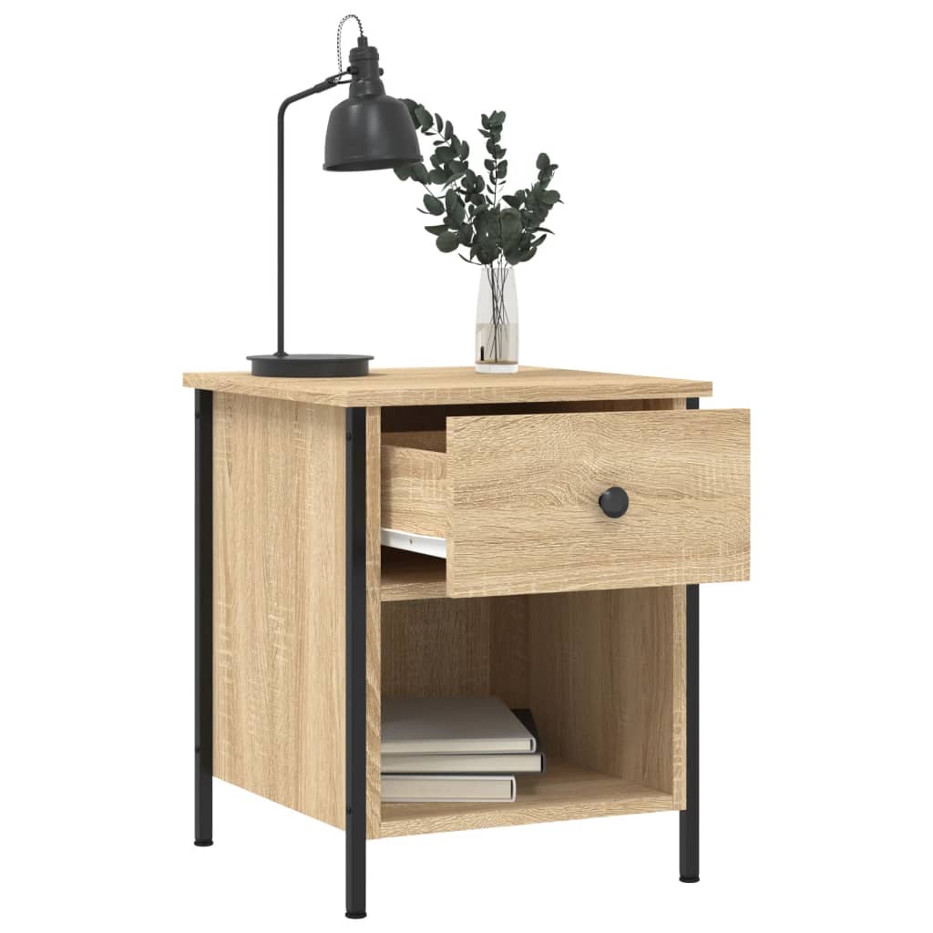 Sängbord 2 st sonoma-ek 40x42x50 cm konstruerat trä