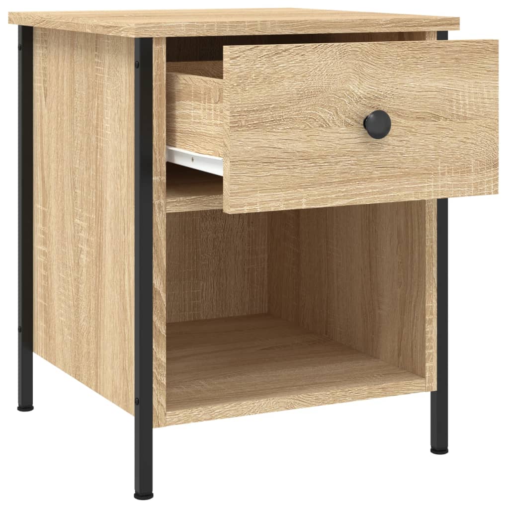 Sängbord 2 st sonoma-ek 40x42x50 cm konstruerat trä