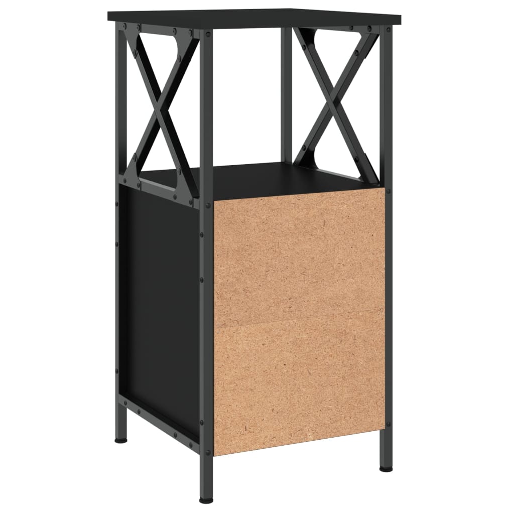 Sängbord 2 st svart 34x35,5x70 cm konstruerat trä