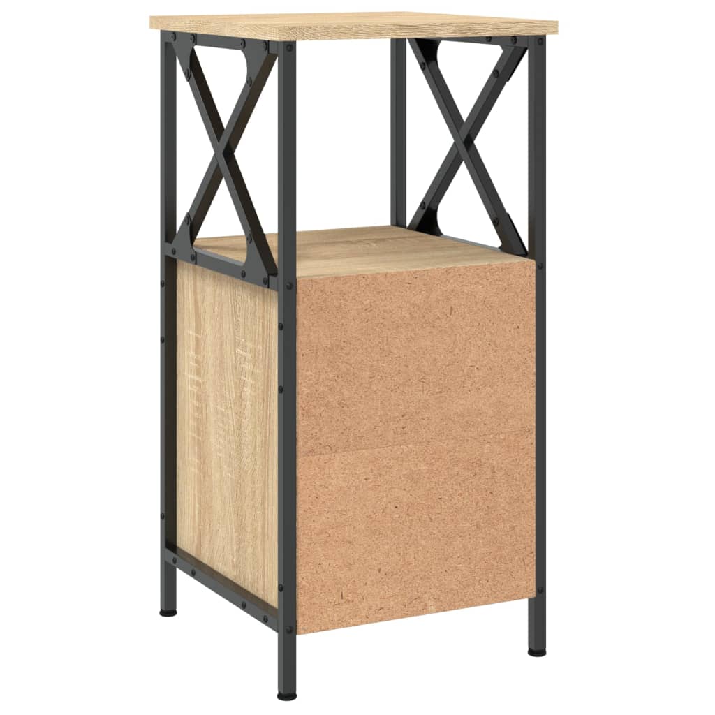 Sängbord 2 st sonoma-ek 34x35,5x70 cm konstruerat trä