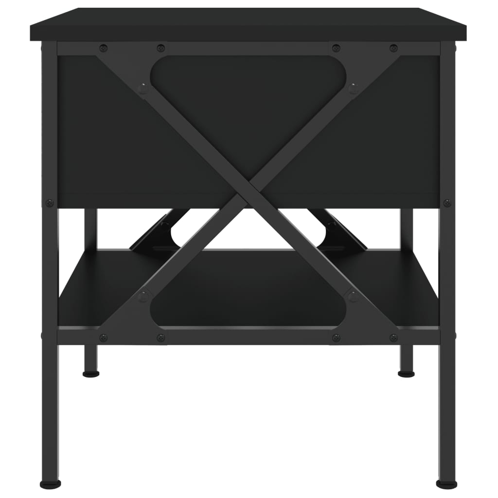 Sängbord 2 st svart 40x42x45 cm konstruerat trä