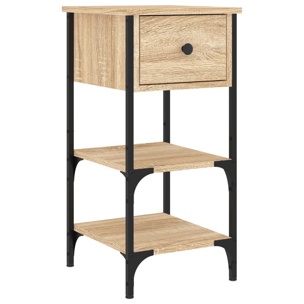 Sängbord 2 st sonoma-ek 34x36x70 cm konstruerat trä