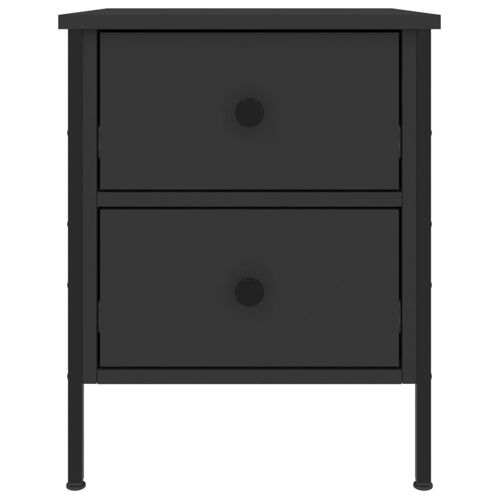 Sängbord 2 st svart 40x42x50 cm konstruerat trä