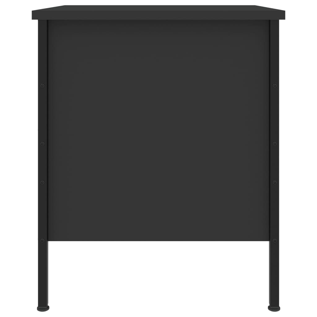 Sängbord 2 st svart 40x42x50 cm konstruerat trä