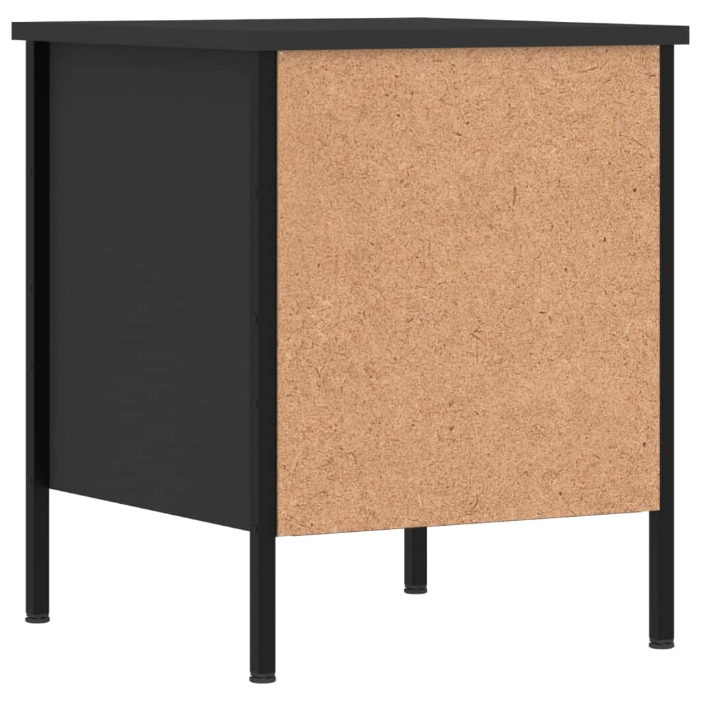 Sängbord 2 st svart 40x42x50 cm konstruerat trä