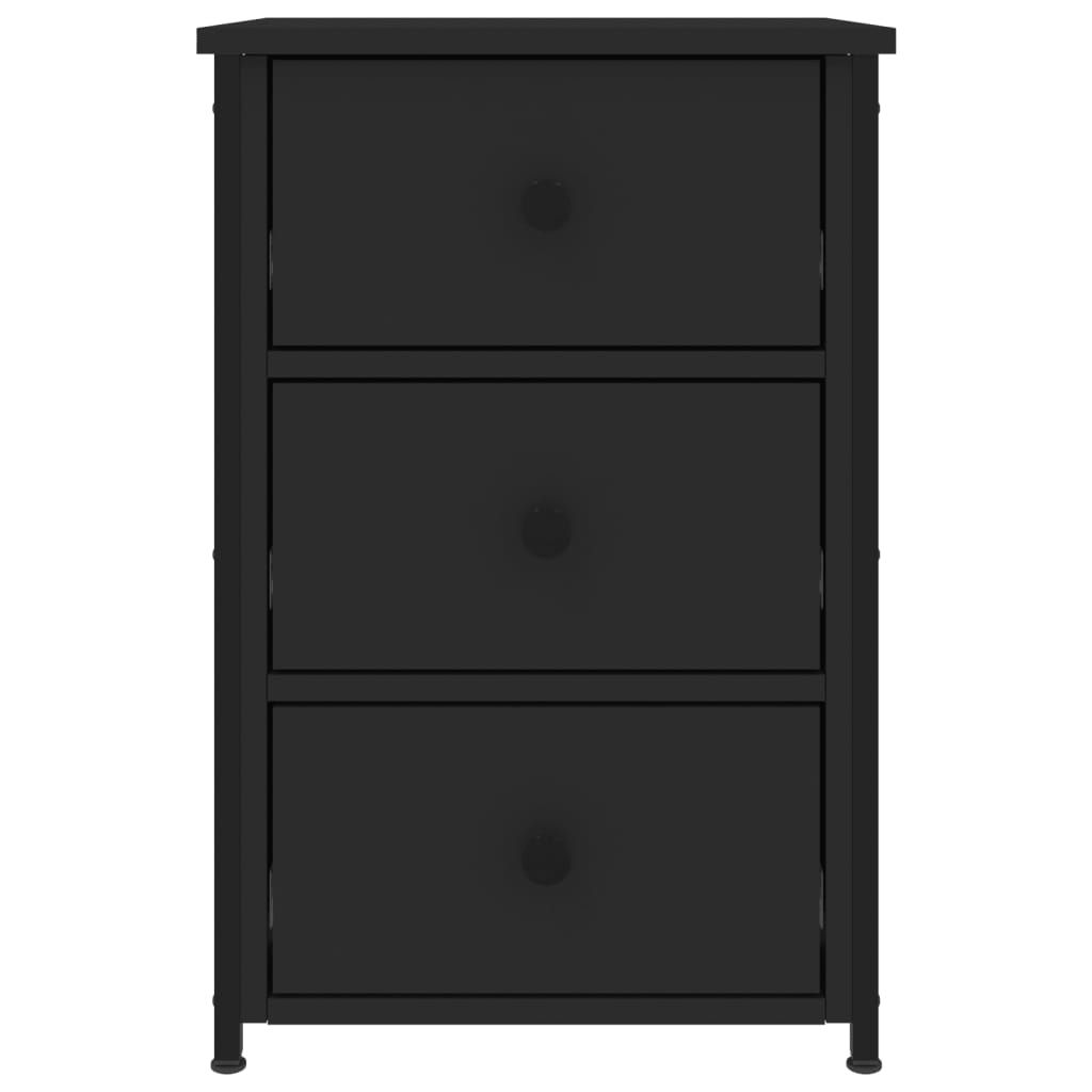 Sängbord 2 st svart 40x36x60 cm konstruerat trä
