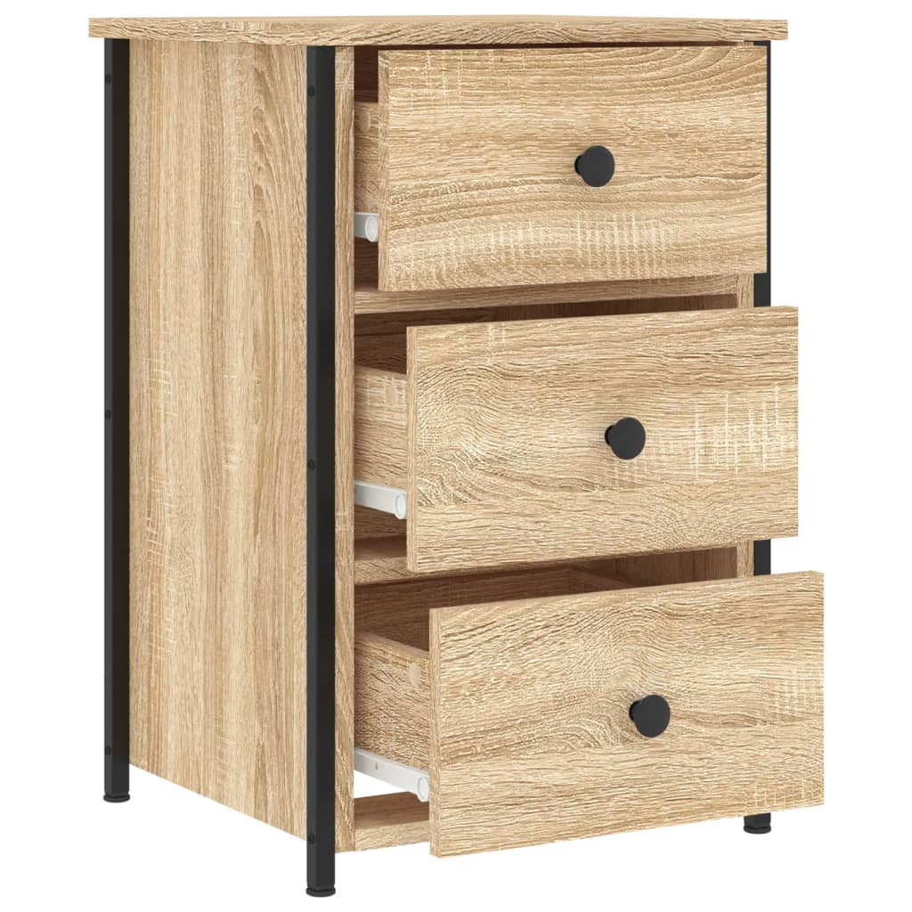 Sängbord 2 st sonoma-ek 40x36x60 cm konstruerat trä
