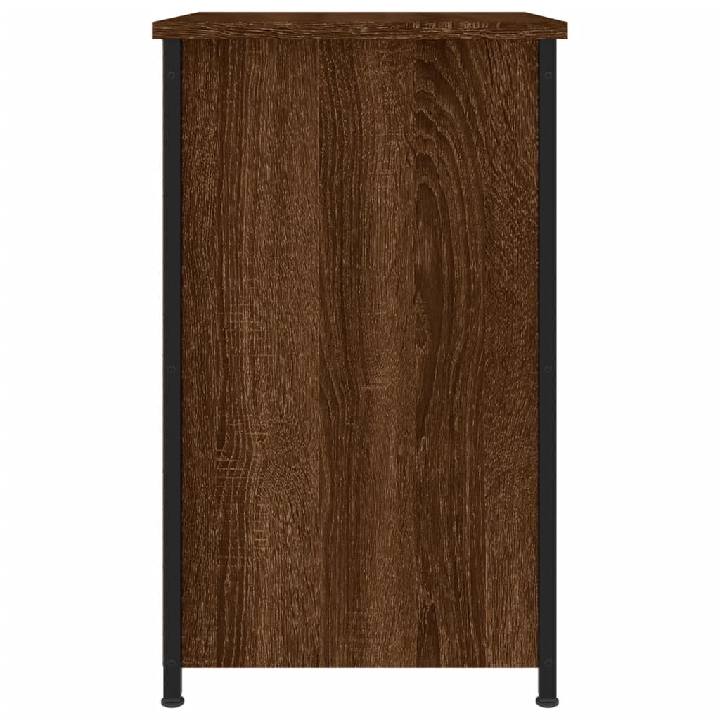 Sängbord 2 st brun ek 40x36x60 cm konstruerat trä